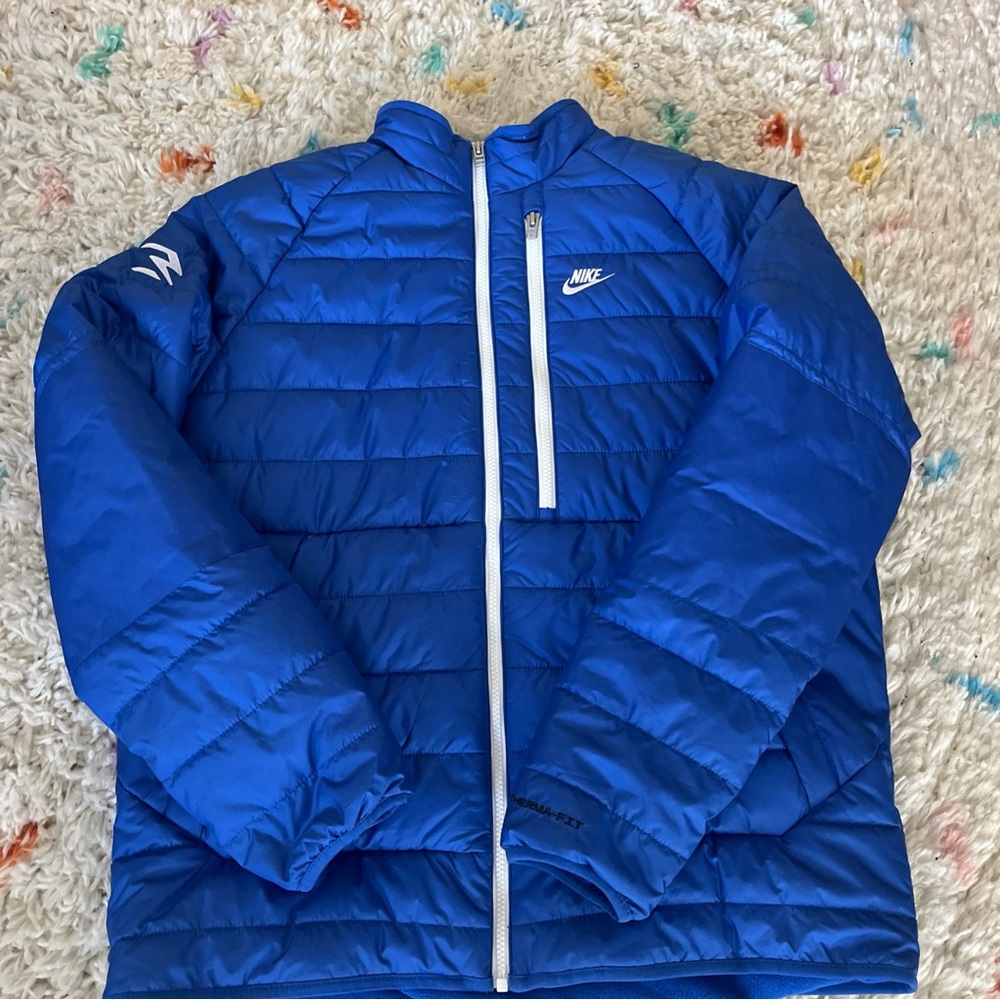 Nike Men's Vibrant Blue Puffer Jacket large thermafit